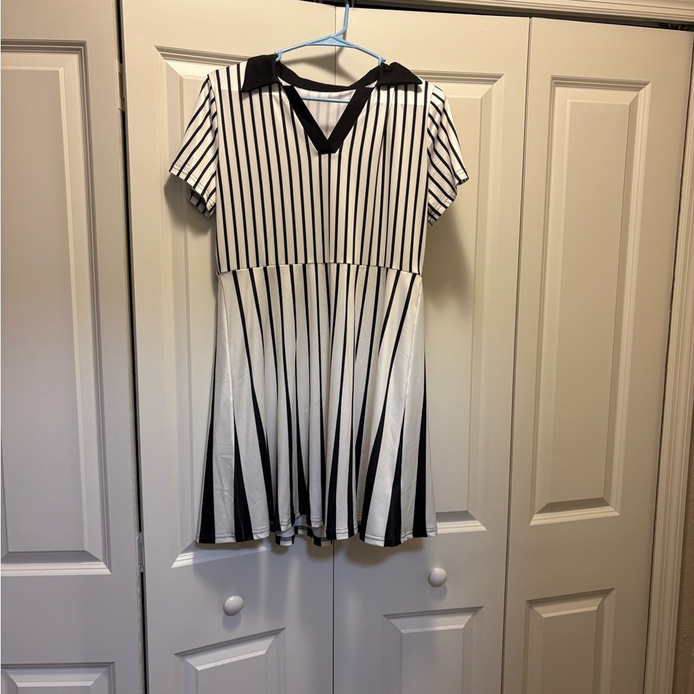 Cupshe Black and White Striped Mini Dress